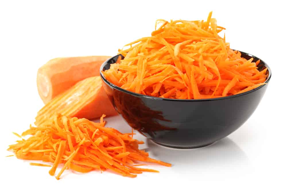 Grated raw carrots