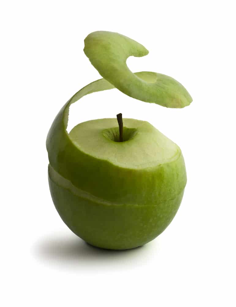 Green apple with peel